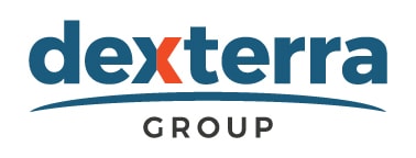 a blue and white logo