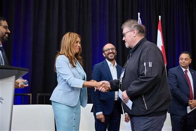 a man and a woman shaking hands