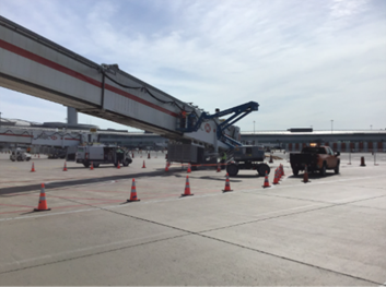 an airplane parked at an airport