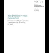 The cover page of the Toronto Pearson Best Practices in Noise Management Report