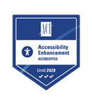 a blue and white sign