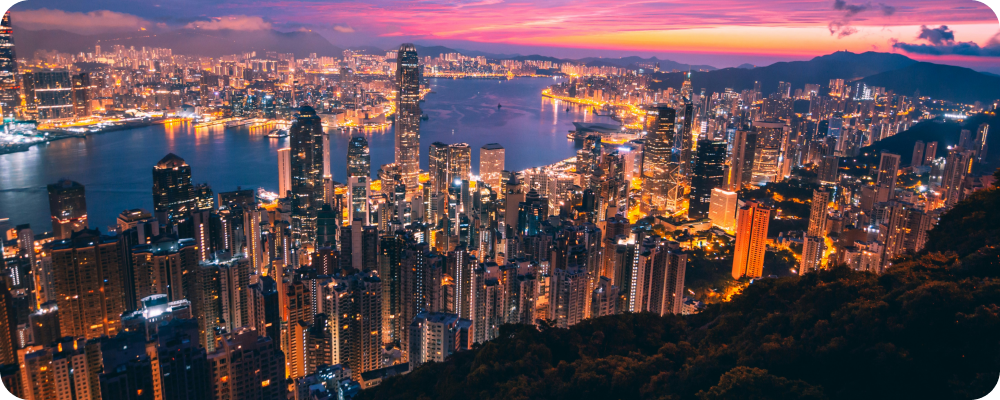 a city with lights at night