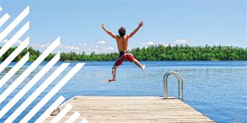 a person jumping into the air
