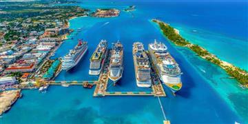 a group of ships on the water