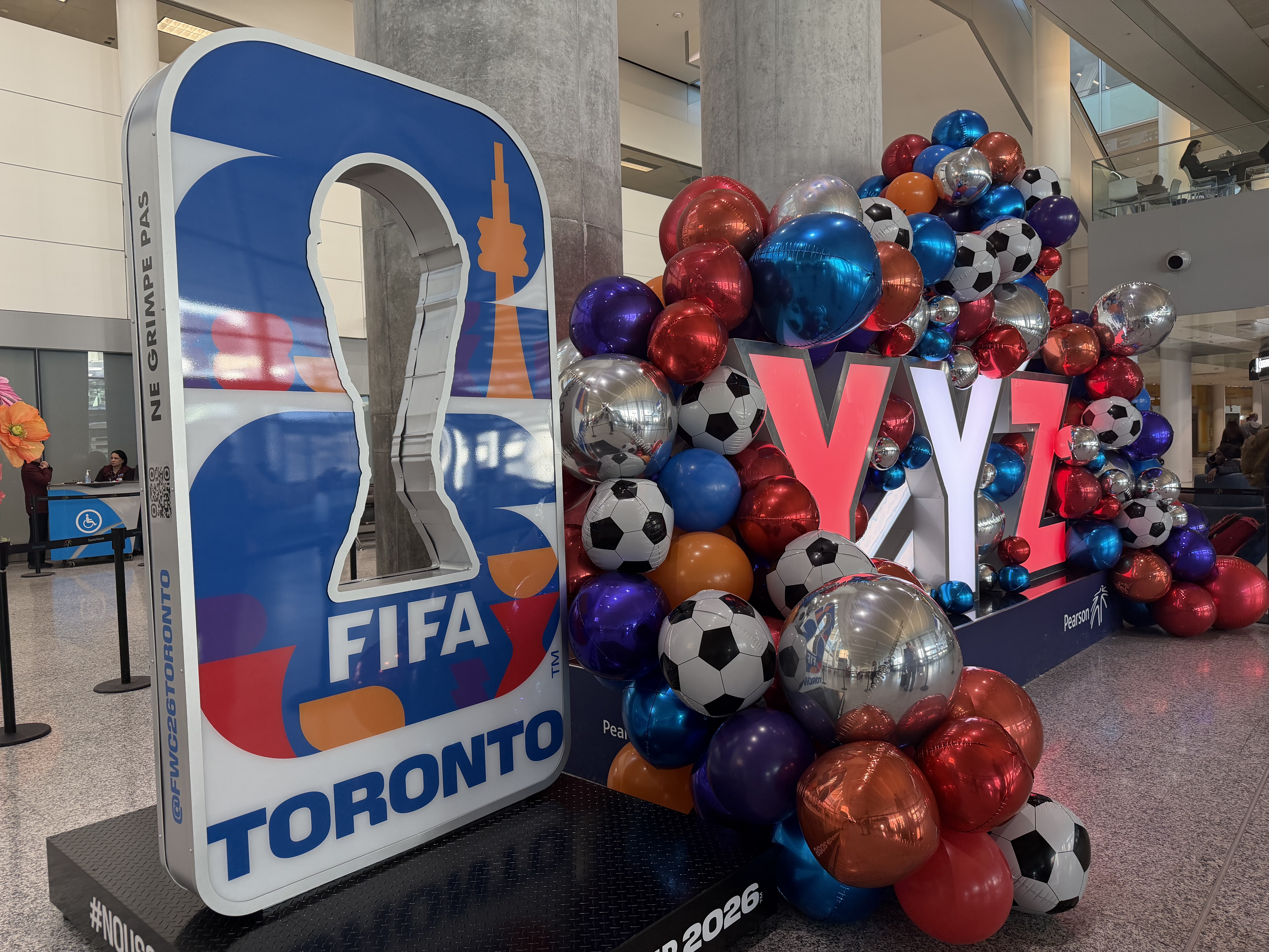 a large group of balloons