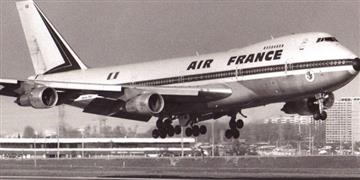 a large airplane taking off