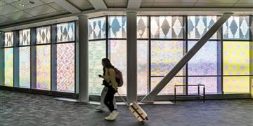 a person walking in a building