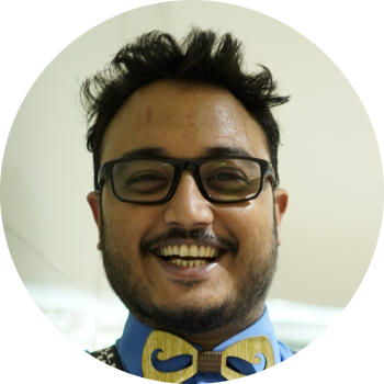 a man wearing glasses