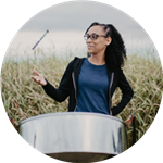 a person standing in a field