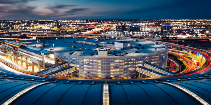 a city with a river and a bridge