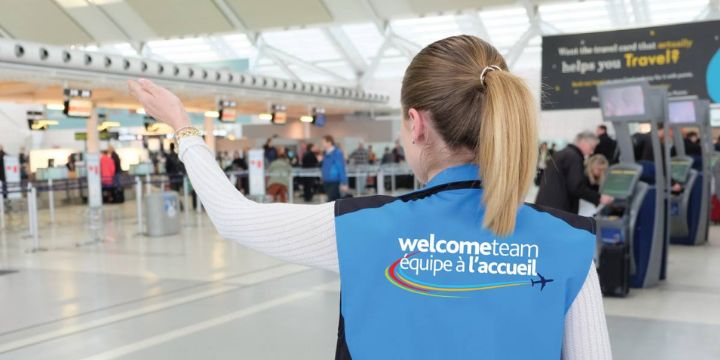 a person in a blue shirt