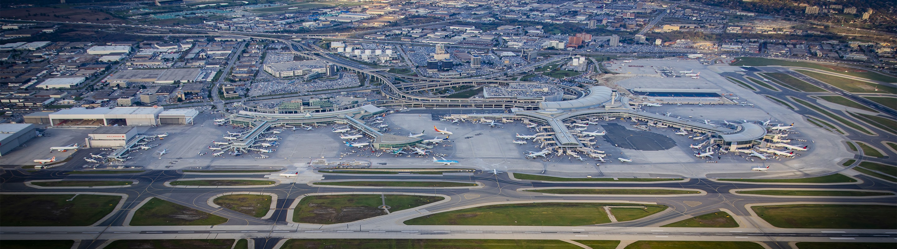 an aerial view of a city