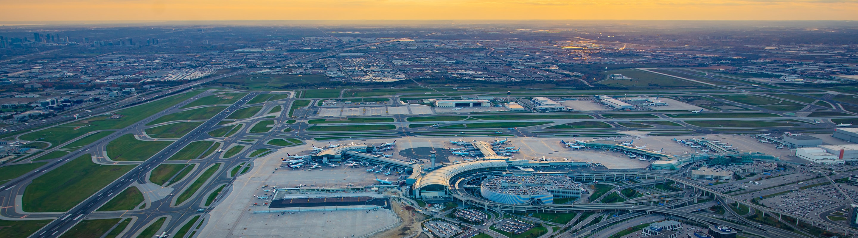 an aerial view of a city