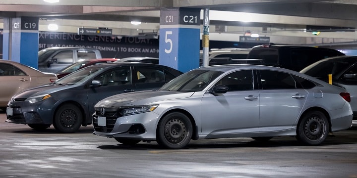 cars in parking garage