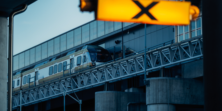 a train going over a bridge