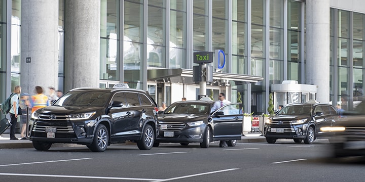 Photo of taxis outside Pearson