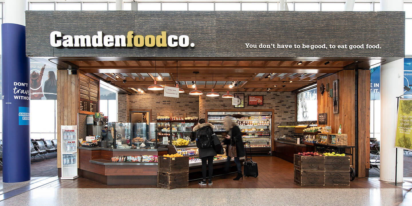 Outside view of Camden Food Co. with grab-and-go deli counters