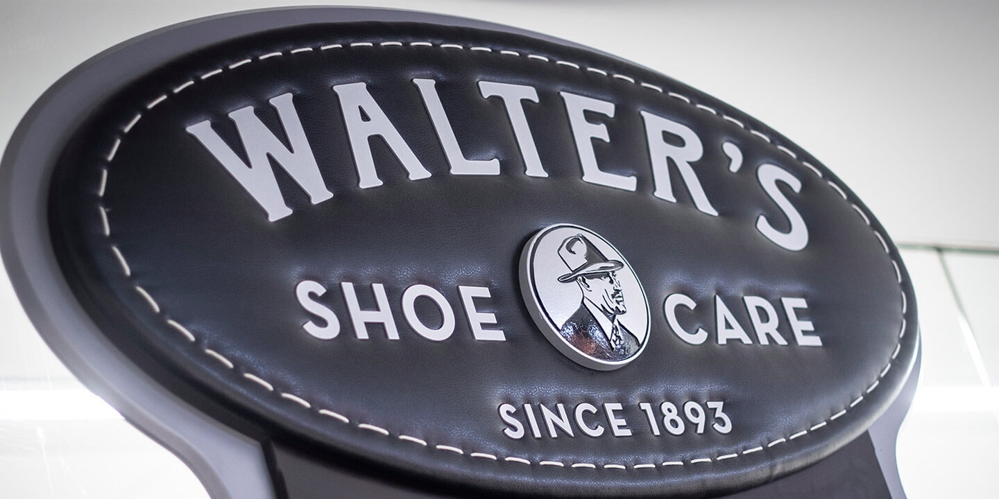 Walter's Shoe Care sign