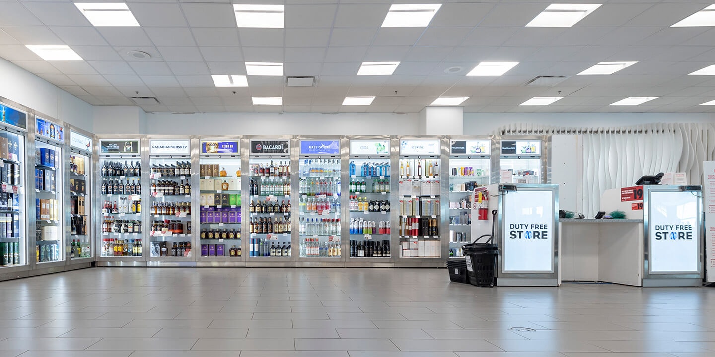 outside view of duty free store