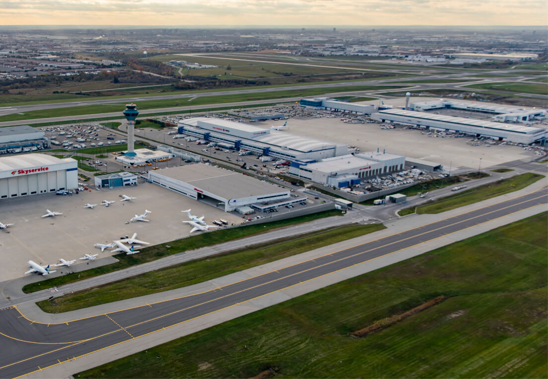 An aerial view of Toronto Pearson Airport