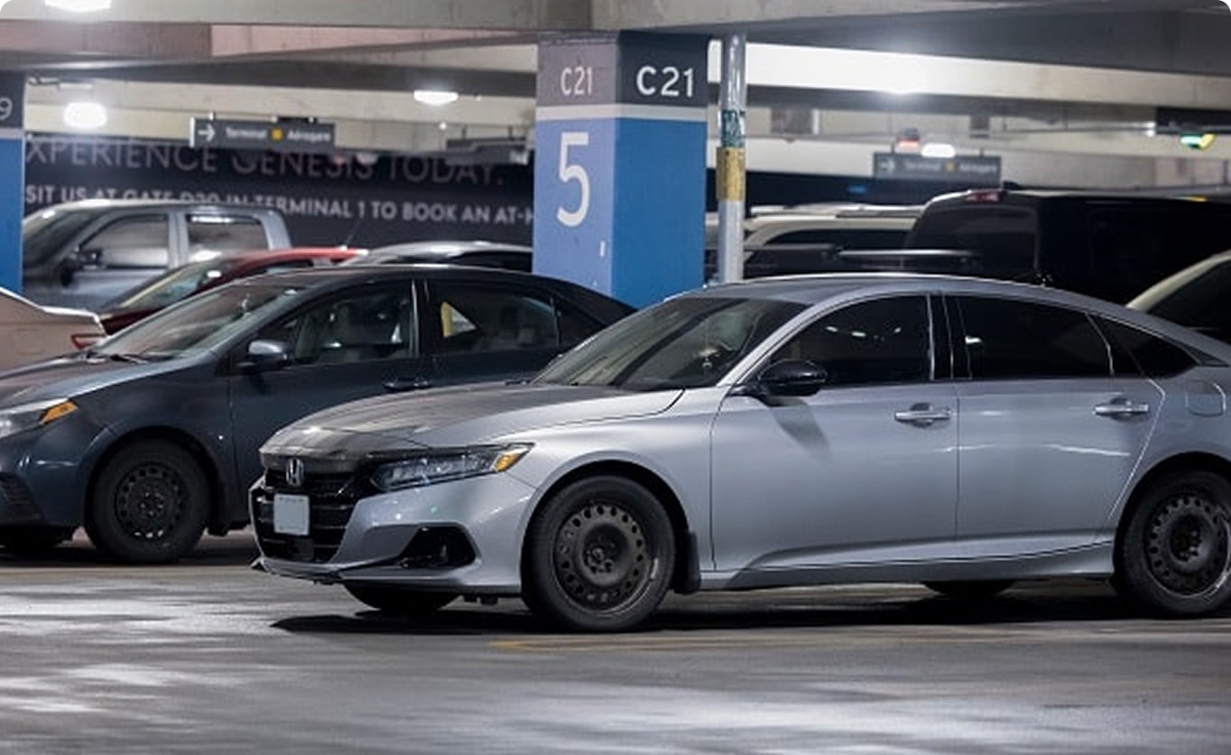car in parking garage