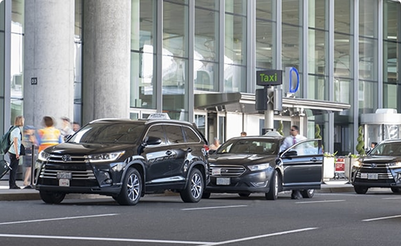Photo of taxis outside Pearson